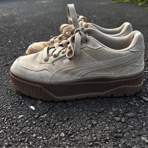 Puma Tan and Brown Retro Sneakers